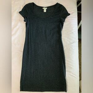 H&M Charcoal grey small tight t shirt short sleeve mini dress